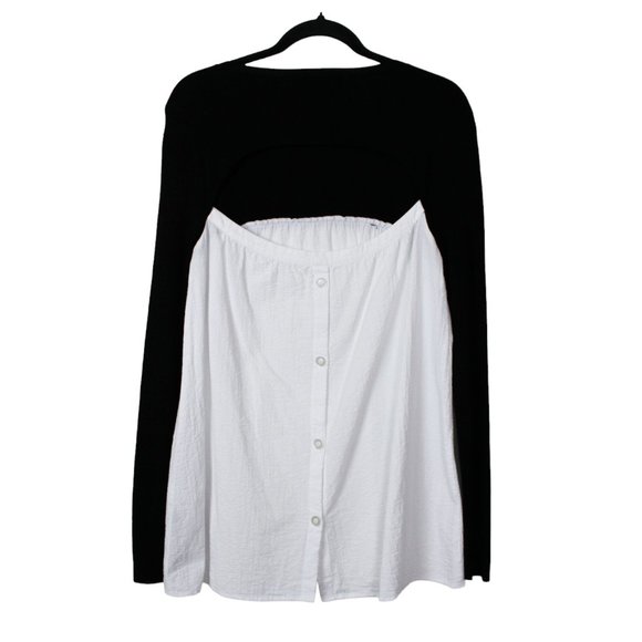 Zara Knit White Black Cotton Tunic - Picture 2 of 14